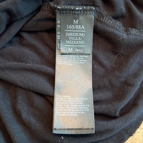 ALLSAINTS | Black Deep V-Neck Wrap Front Jersey Top - Picture 6 of 6